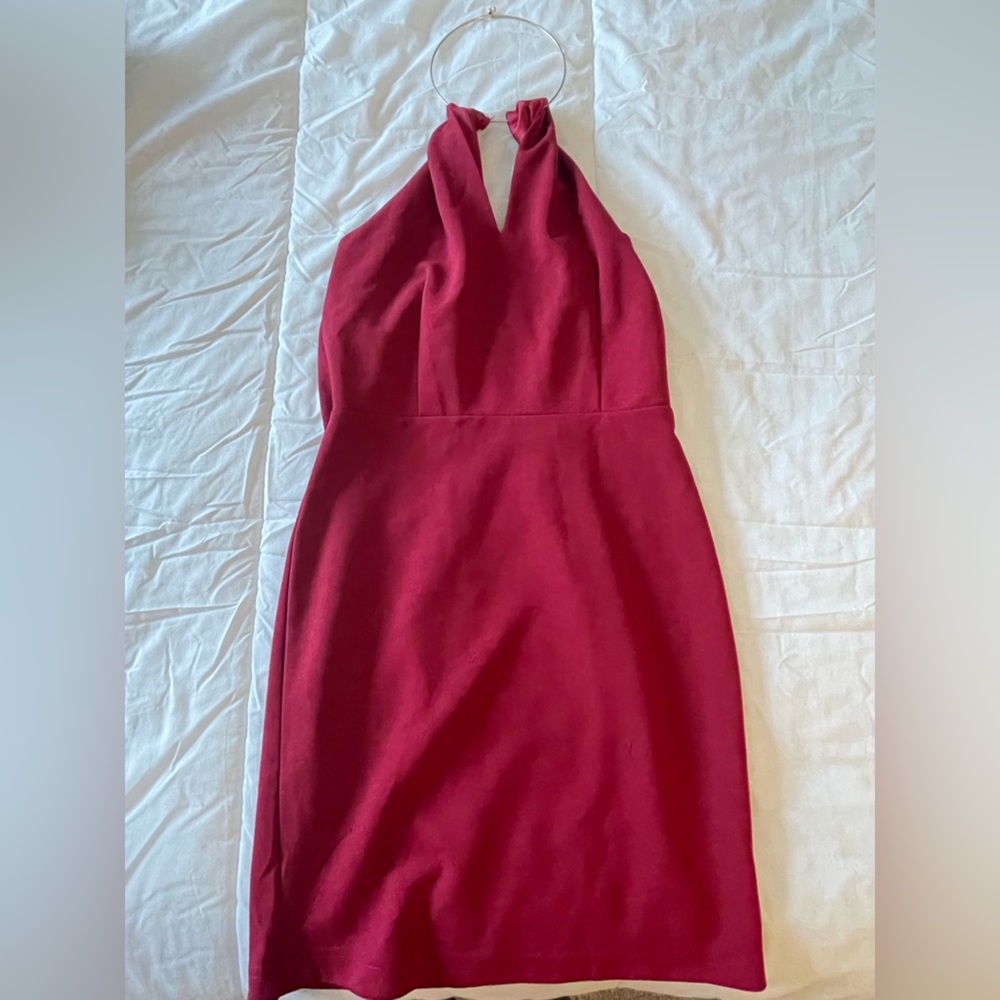 Lulus, women’s small, wine red halter bodycon dress